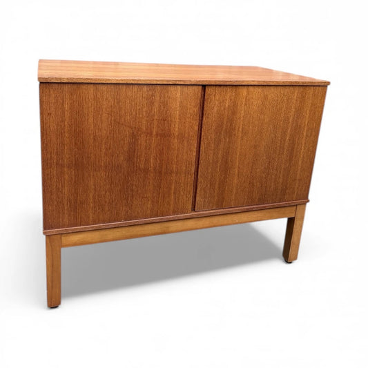 Danish Mid Century Record Cabinet | Teak Vinyl Storage Sideboard