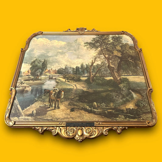 Vintage 1960s John Constable Flatford Mill Landscape Gilt Frame