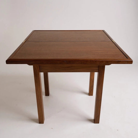 Mid Century Danish Teak Games Table | Vintage 1960s Convertible Card Table