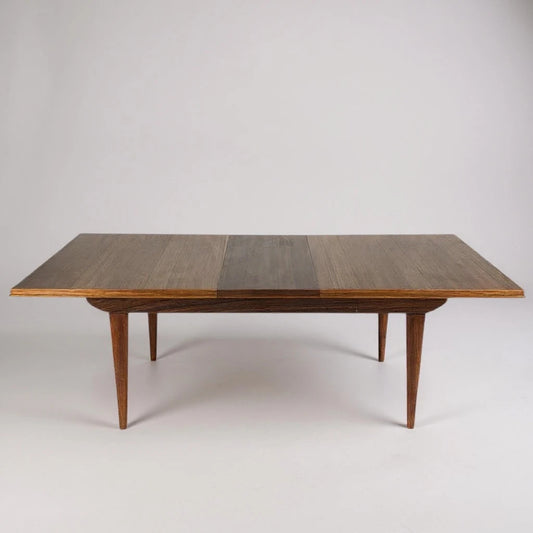 Mid Century Modern Alfred Cox Walnut & Rosewood Extending Dining Table