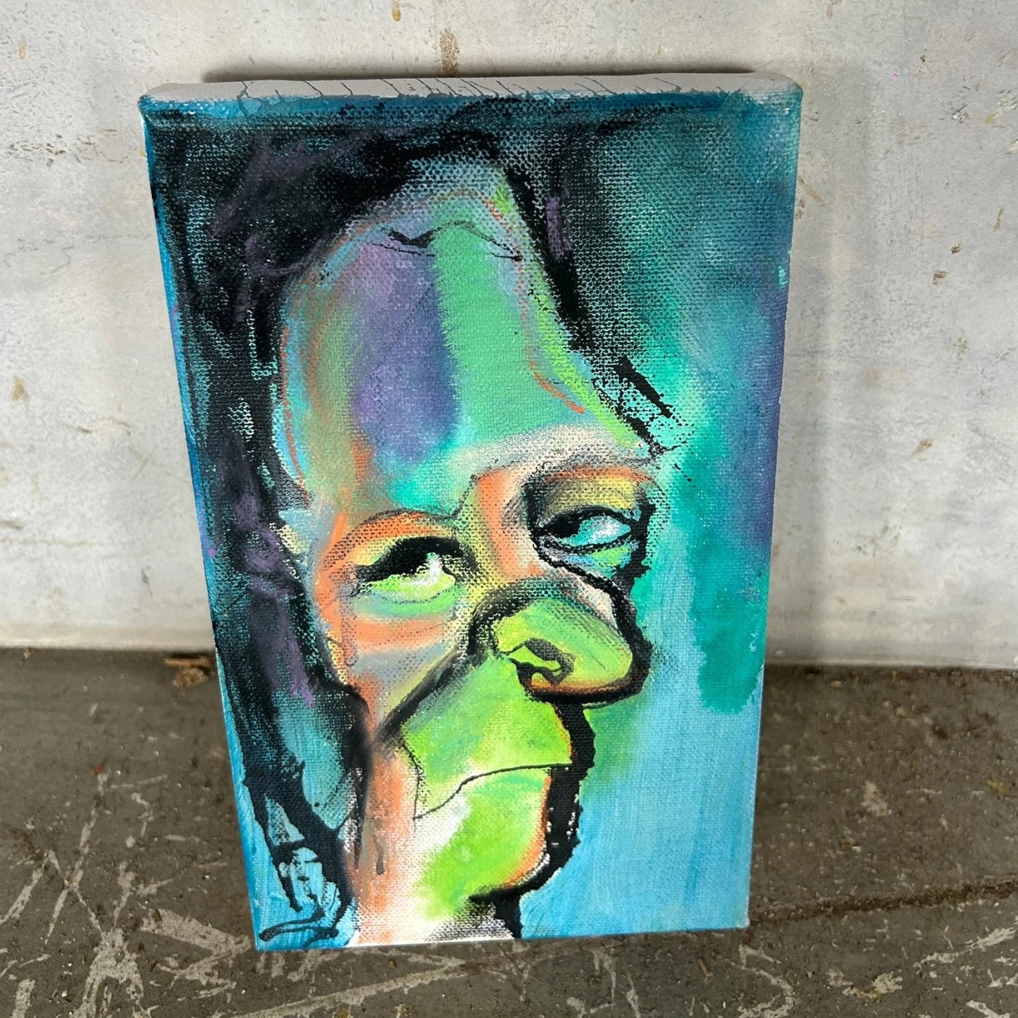 Neo-Expressionist Portrait Painting | Vintage Outsider Art on Canvas