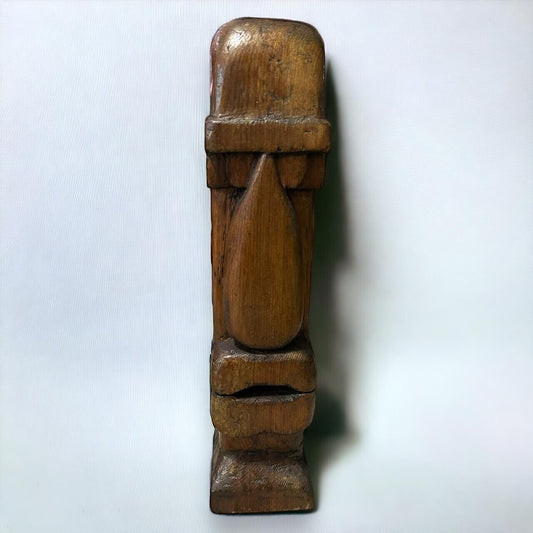Vintage 1970s Easter Island Head Wood Statue