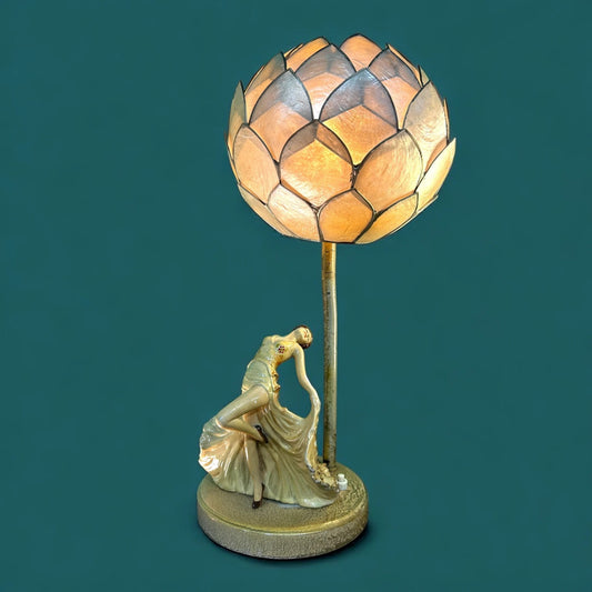 Vintage Art Deco Lotus Flower Lamp