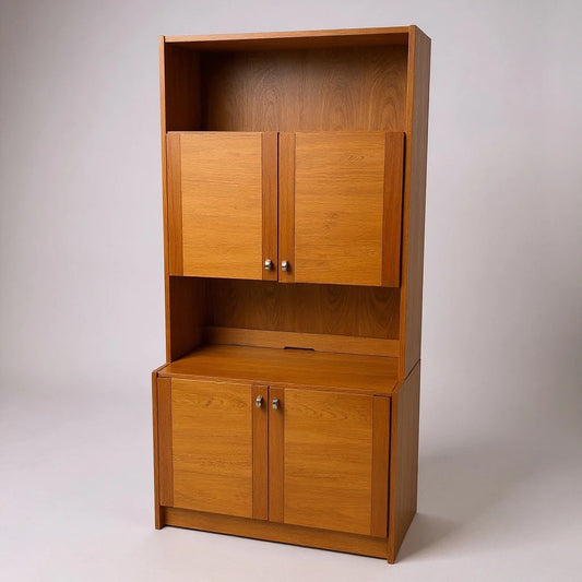 Danish Domino Cabinet | Mid Century Modern Teak Shelving Unit