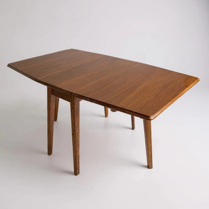 Mid Century Modern Teak Wood Drop Leaf Extending Table