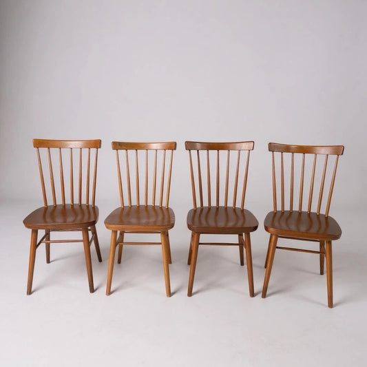 Mid Century Modern Set Of Four Danish Farmhouse Dining Chairs By Farstrup