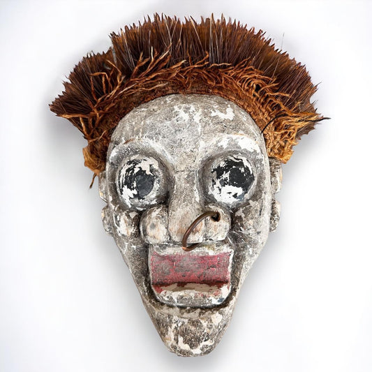 Vintage African Carved Wall Art Mask