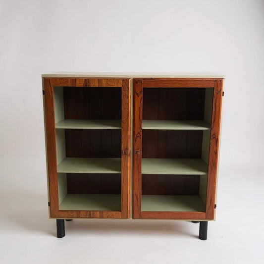 Mid Century Norwegian Rosewood & Space Age White Display Cabinet