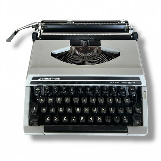 Mid Century Modern Silver Reed Portable Typewriter
