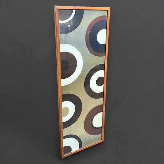 Mid Century groovy textile print art frame