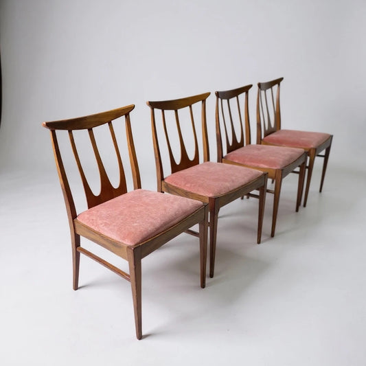 Set of 4 Mid-Century G Plan Brasilia Dining Chairs – Teak with Original Upholstery