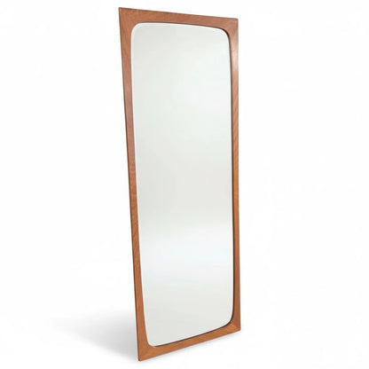 Danish Teak Wall Mirror – Mid-Century Modern Decor | Sculpted Teak Edges