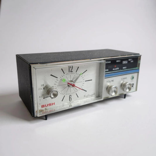 Vintage 1970s Bush Nightingale Clock Radio Mid Century Space Age Design