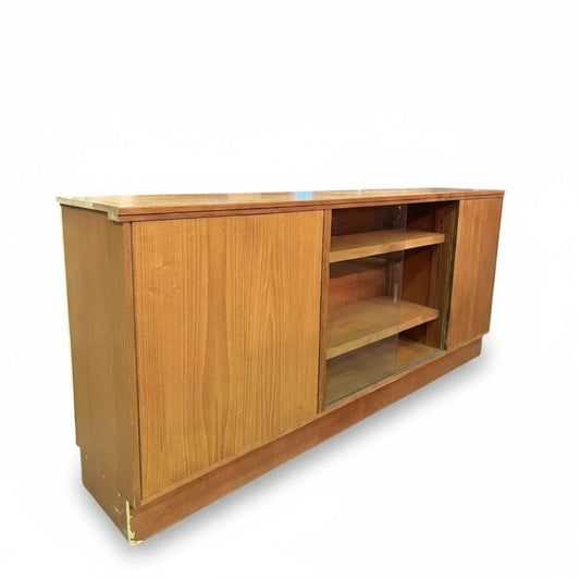 Mid Century Teak Sideboard | Danish Modern Low Record Cabinet