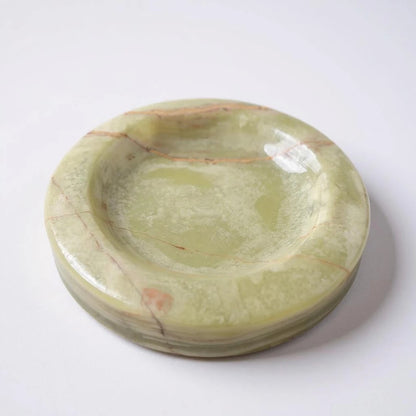 Mid Century Modern Round Onyx Marble Ashtray