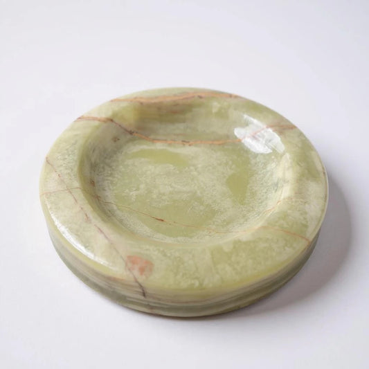 Mid Century Modern Round Onyx Marble Ashtray
