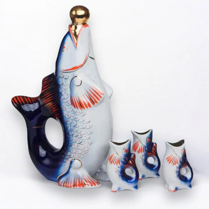 Vintage 1970s USSR Fish Decanter Set