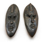 Vintage 1960s pair of African carved wood masks