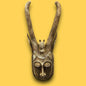 Vintage 1960s Large African Carved Wood Wall Art Mask