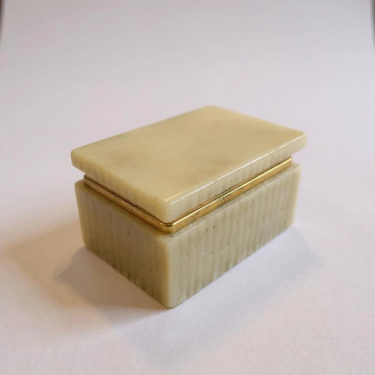 Vintage 1960s Romano Bianchi Alabaster Jewellery Box | Made in Italy | Mid Century Trinket Storage