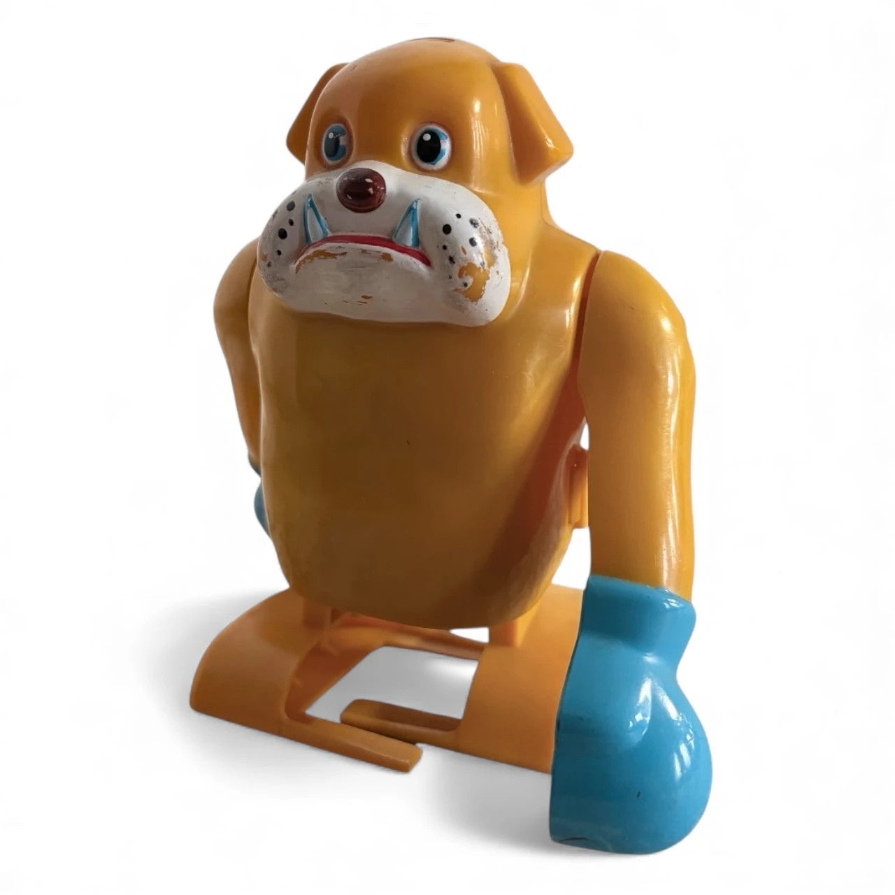 Vintage Wind-Up Boxer Dog Toy – Retro Hong Kong Plastic Clockwork Toy
