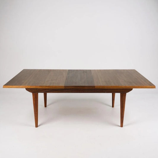 Mid Century Modern Alfred Cox Walnut & Rosewood Extending Dining Table