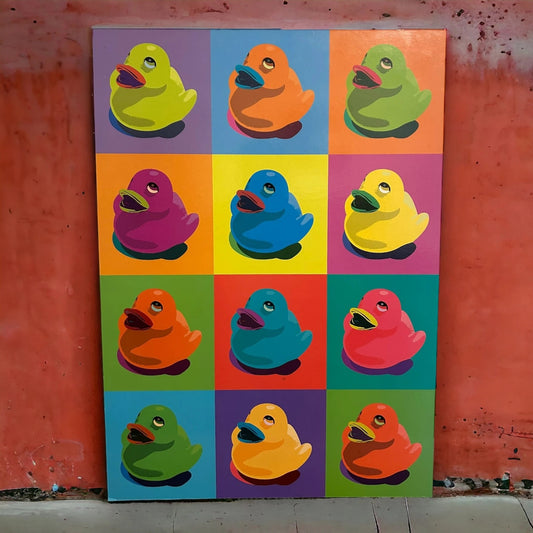 Vintage 90s Ikea Rubber Ducks Pop Art Picture Frame