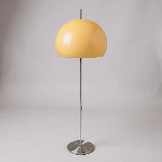 Mid Century Guzzini Mushroom Floor Lamp | Fibreglass & Chrome Vintage Lighting