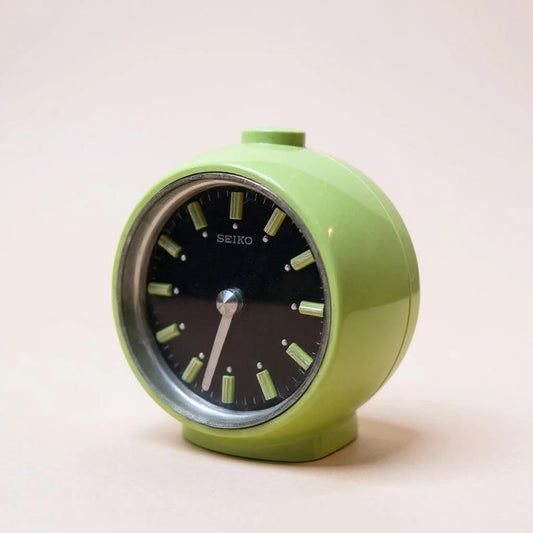 Mid Century Space Age Lime Green Seiko Table Clock