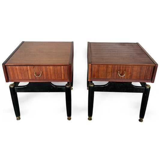 Mid Century G Plan E Gomme Pair of Vintage Bedside Tables