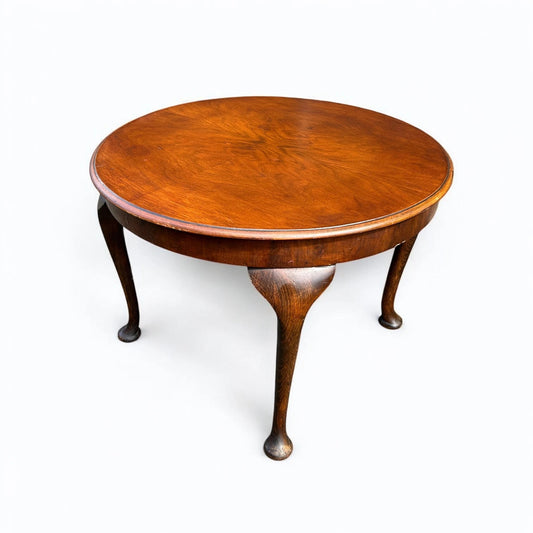 Mid Century Round Walnut Wood Coffee Table