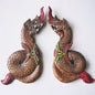 Vintage 1960s Chinese Wood Pair of Dragons