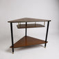 Mid Century Modern Formica and Teak Triangular Corner Shelf Unit