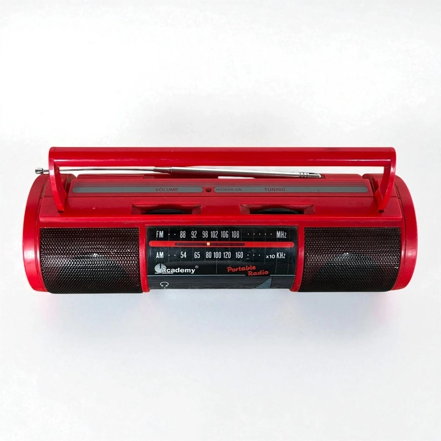 Vintage Red Portable Radio | Retro AM/FM Radio | 1980s Academy Boombox Style