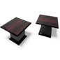 Pair of Art Deco Bedside Tables – Rosewood Effect & Black Lacquer