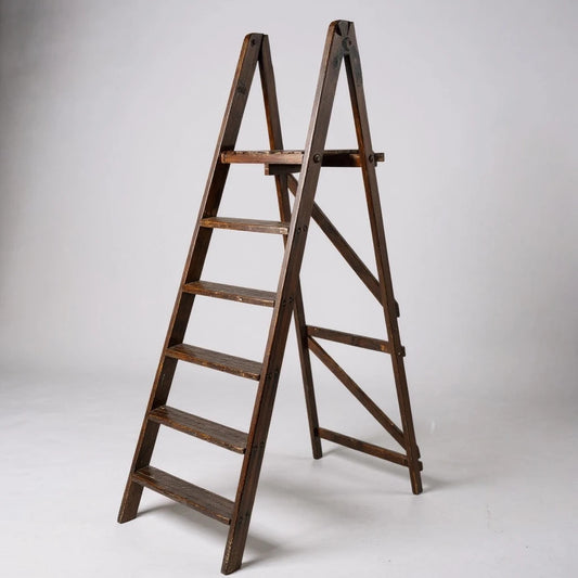 Vintage Wooden Ladder – Rustic Display Ladder, Farmhouse Decor, Plant Stand