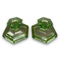 Vintage 1930s Green Glass Candlestick Holders