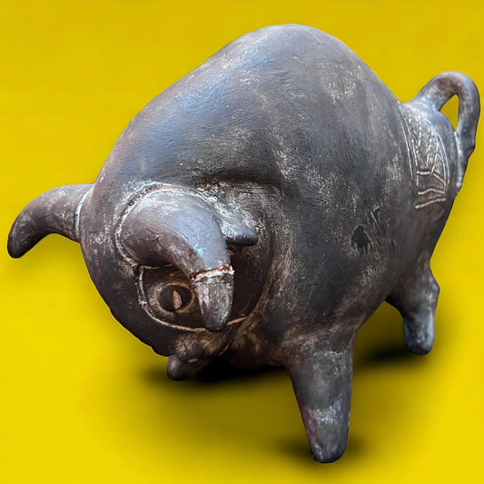 Vintage 1930s Terracotta Bull Statue
