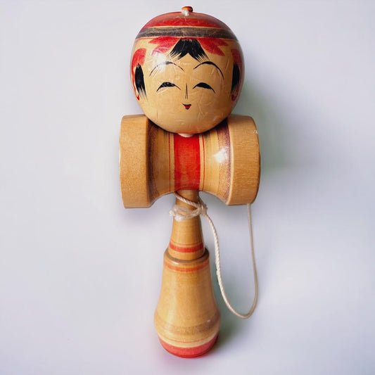 Vintage 1960s Kokeshi Kendama Wood Toy Doll