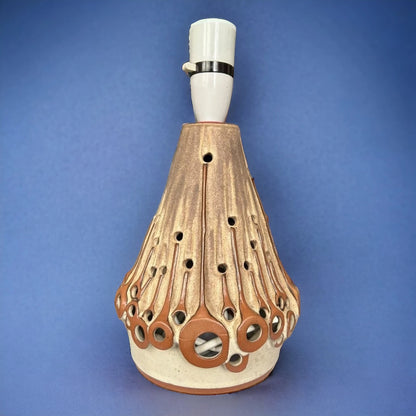 Vintage 1970s Shelf Pottery Volcano Brutalist Lamp