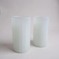 Vintage 90s Pair of Ikea Glass Cylinder Table Lamps