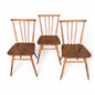 Set of 3 Vintage Ercol Stickback Chairs – Mid-Century Modern Elm & Beech