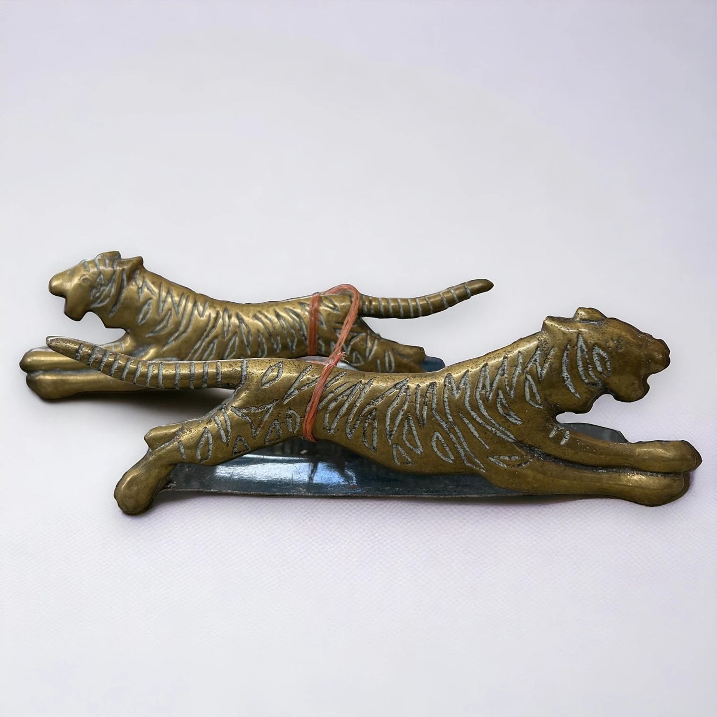 Mid Century Brass Tiger Trivets