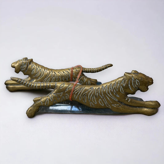 Mid Century Brass Tiger Trivets