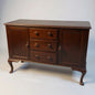 Vintage Dark Oak Kitchen Unit Sideboard – Queen Anne Revival Style