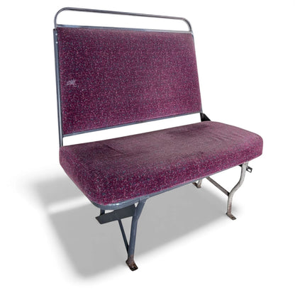 Vintage Purple Bus Seat – Industrial Mid-Century Bench