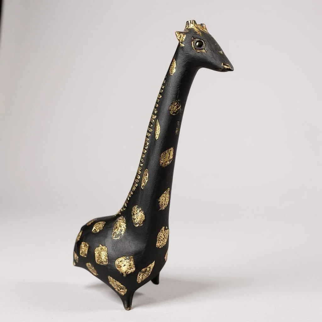 Mid Century Modern Clay Giraffe Sculpture