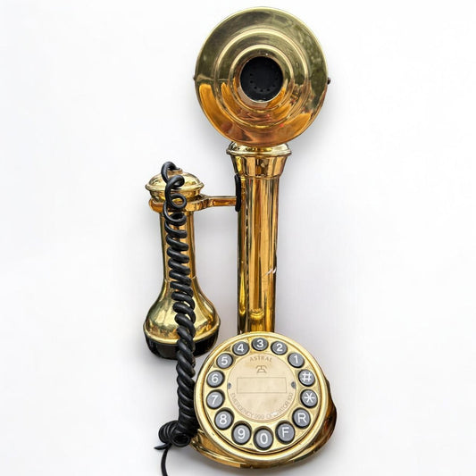 Vintage Astral Brass Candlestick Telephone Push Button