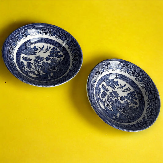 Vintage Churchill Made in England Blue and White Bowls