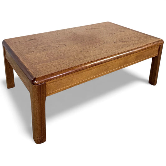 Mid Century Teak Table – Vintage Danish Style Low Profile Coffee Table